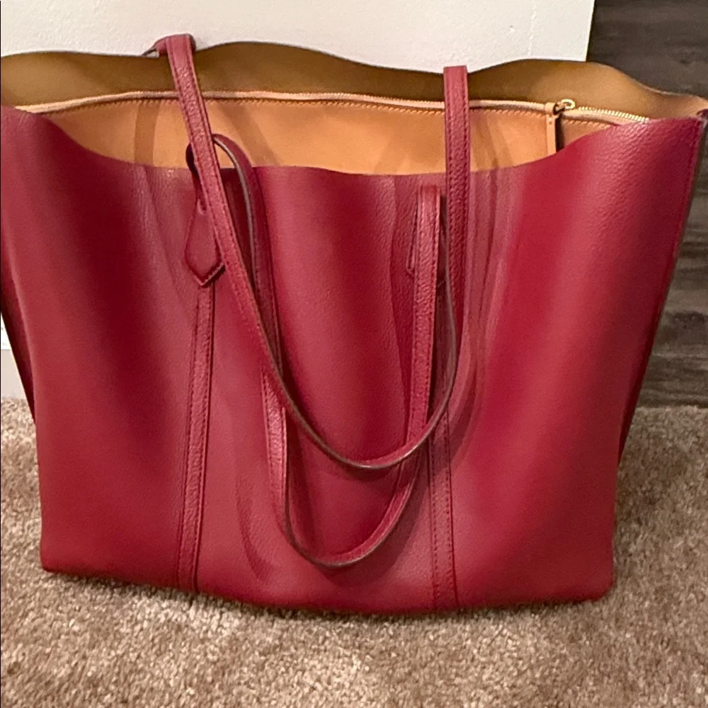 Tory Burch Red Leather Tote Bag ❤️